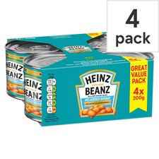 Heinz No Added Sugar Baked Beans in Tomato Sauce 4 x 200g