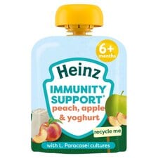 Heinz Peach, Apple & Yoghurt Immunity Support Baby Food Pouch 85g