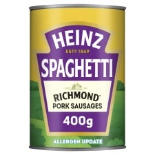 Heinz Spaghetti & Richmond Pork Sausages 400G