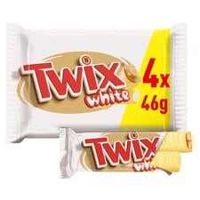 Twix White Chocolate Biscuit Snack Bars Multipack Chocolate 4x46g