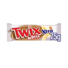 Twix Xtra White Chocolate Biscuit Twin Bars 75g 