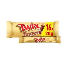 Twix Caramel & Milk Chocolate Fingers Biscuit Snack Bars Large Multipack 16 X 20g