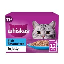 Whiskas 11+ Senior Wet Cat Food Fish Favourites in Jelly 12x85g