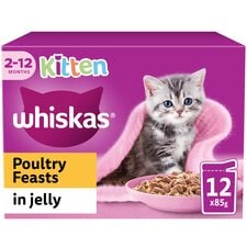 Whiskas Kitten Poultry Feasts in Jelly 12 x 85g (1.02kg)