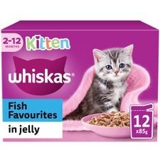 Whiskas Kitten Cat Food Pouches Fish Favourites in Jelly 12x85g