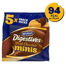 McVitie's Digestives Milk Chocolate Mini Biscuits Snack Multipack 5x95g