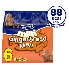 McVitie's Mini Gingerbread Men Biscuits Multipack, 6x19g