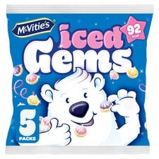 McVitie's Iced Gems Multipack Biscuits 5 x 23g