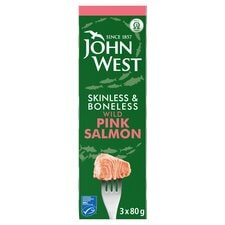 John West Skinless & Boneless Wild Pink Salmon 3 X 80G