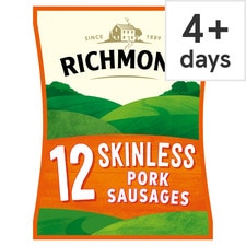 Richmond 12 Skinless Pork Sausages 319G