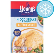 Youngs 4 Cod Steaks In Butter Sauce 560G