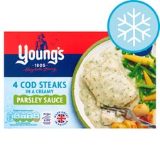 Youngs 4 Cod Steaks In Parsley Sauce 560G