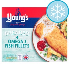 Youngs Simply Breaded Omega 3 4 Fish Fillets 400G