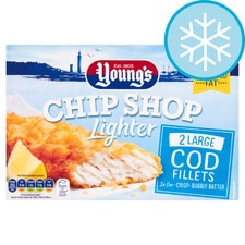 Youngs Chip Shop Lighter 2 Large Cod Fillets 220G