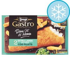 Youngs Gastro 2 Extra Large Battered Cod Fillets 450G