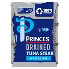 Princes Drained Tuna Steak In Brine 3X110g