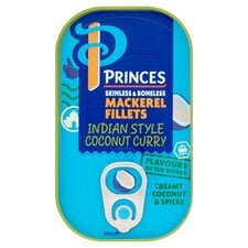 Princes Mackerel Fillets Indian Style Coconut Curry 125G