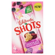 Whitworths Shots Chocolate Cluster & Berries 4 X 25G