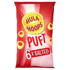 Hula Hoops Puft Salted Crisps 6 X 15 G