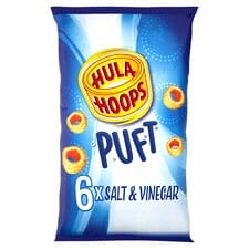 Hula Hoops Puft Salt & Vinegar Crisps 6 X 15 G