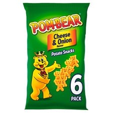 Pom Bear Cheese & Onion Crisps 6 Pack 6 X 13G