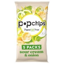 Popchips Sour Cream & Onion Potato Snacks 5 X 17G