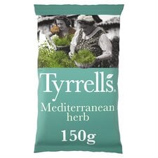 Tyrrells Hand Cooked Mediterranean Herb Flavour English Crisps 150g