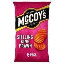 Mccoy's Sizzling King Prawn Crisps Multipack 6X25g