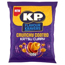 KP Flavour Kravers Crunchy Coated Katsu Curry Peanuts 130g