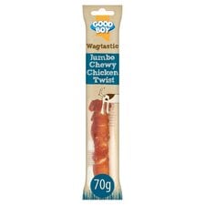 Wagtastic Jumbo Chicken Twist Dog Chew Treats 70G