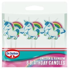 Dr. Oetker 6 Unicorn & Rainbow Birthday Candles