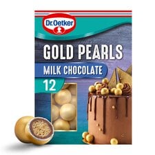 Dr Oetker 12 Milk Chocolate Gold Pearls 36G