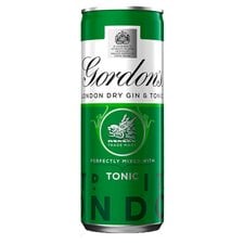  Gordon's London Dry Gin with Tonic 5% vol Ready to Drink Premix Can      250ml