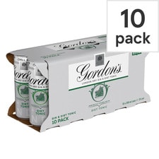 Gordon's Dry Gin & Slimline Tonic Premixed Can 5% Vol 10x250ml