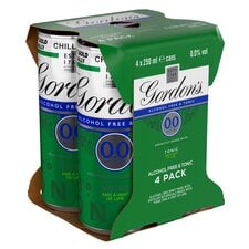 Gordon's Alcohol Free Spirit & Tonic with Lime Can 0% Vol 4x250ml