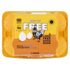 Big & Free Large Free Range Eggs 6 Pack