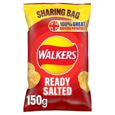 Walkers Legendary Ready Salted Potato Crisps 150g