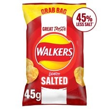 Walkers Lightly Salted Less Salt Grab Bag Crisps 45g