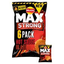 Walkers Max Strong Hot Sauce Blaze Multipack Crisps