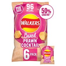 Walkers Baked Prawn Cocktail Multipack Crisps 6x22g