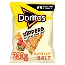 Doritos Dippers Tortilla Chips Salted Sharing Bag Crisps 230g