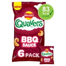 Walkers Quavers BBQ Sauce Multipack Crisps 6x16g