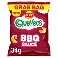 Walkers Quavers BBQ Sauce Crisps Grab Bag 34g