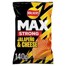 Walkers Max Strong Jalapeño & Cheese Sharing Bag Crisps 140g