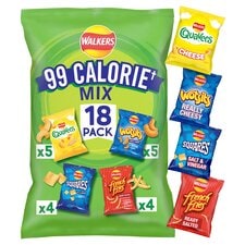 Walkers 99 Calorie Mix Multipack Crisps 18 Pack