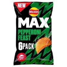 Walkers Max Pizza Hut Pepperoni Feast Crisps 6 X 27G