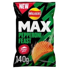 Walkers Max Pizza Hut Pepperoni Feast Crisps 140G