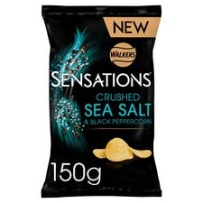 Sensations Crushed Sea Salt & Black Peppercorn Flavour Potato Crisps 150g