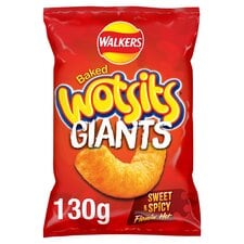 Walkers Wotsits Giants Flamin' Hot Sharing Bag Crisps 130g