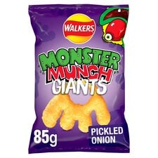 Walkers Monster Munch Giants Pickled Onion Sharing Bag Crisps 85g